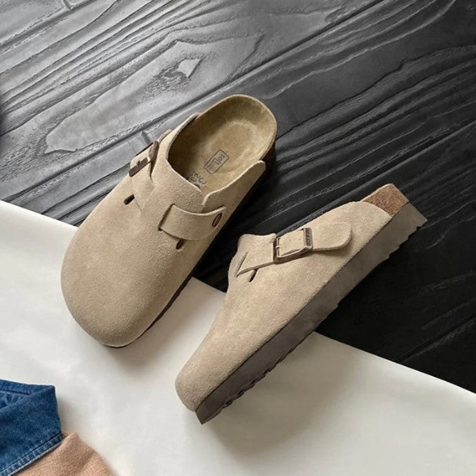 Unisex Classic Slip-On Slides – Beige