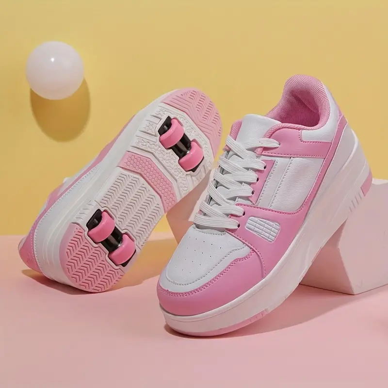 Kids' Sport Shoes with Wheels – Pink