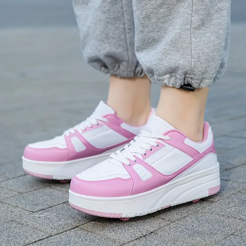Kids' Sport Shoes with Wheels – Pink
