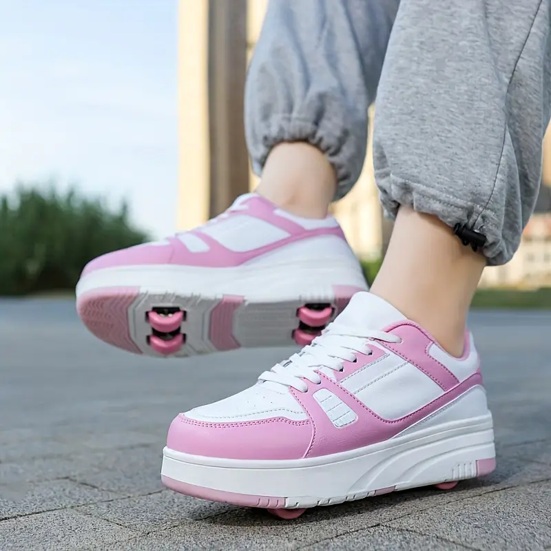 Kids' Sport Shoes with Wheels – Pink