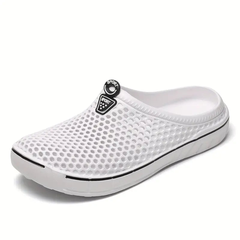Men's Breathable Sport Clogs, Lightweight – White