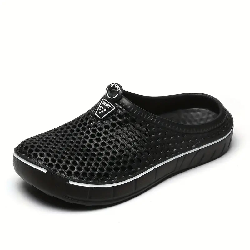 Men's Breathable Sport Clogs, Lightweight – Black