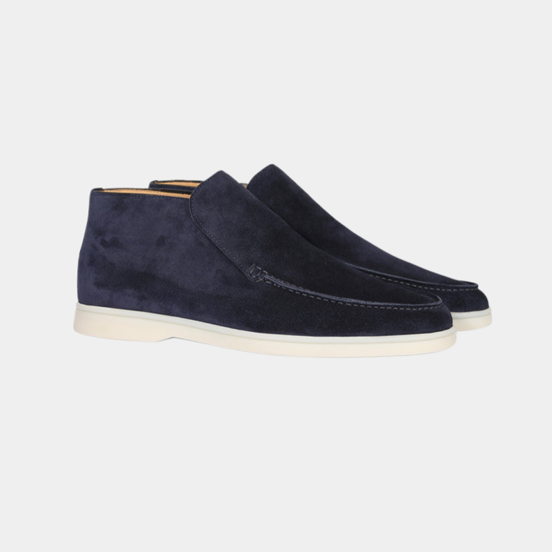 Men's Calf Suede Loafers, Elegant – Navy