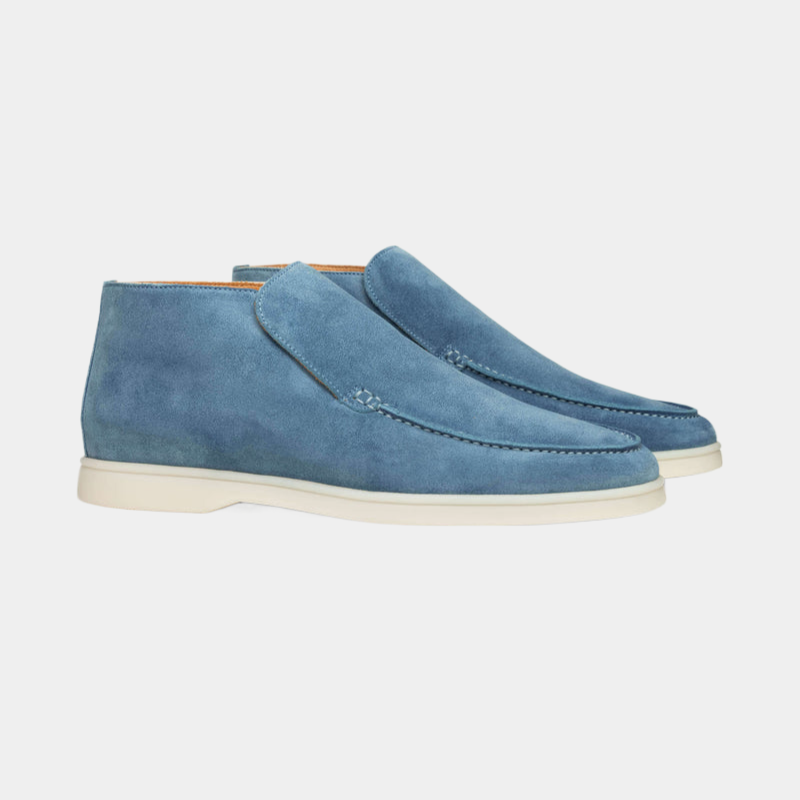 Men's Calf Suede Loafers, Elegant – Ocean Blue