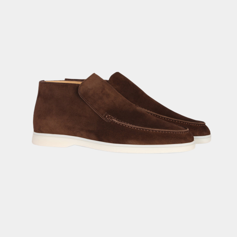 Men's Calf Suede Loafers, Elegant – Brown