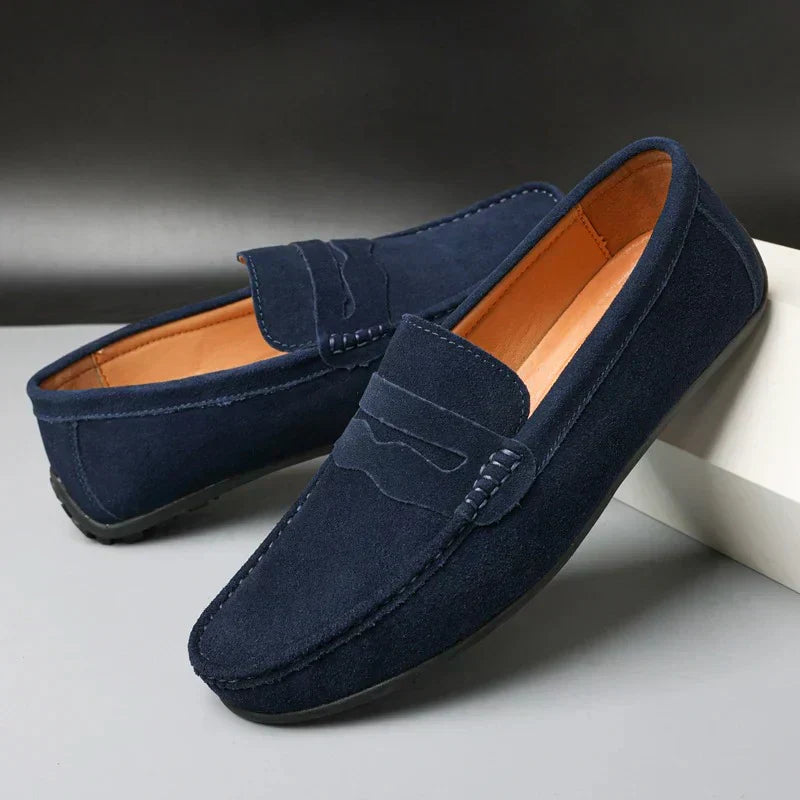 Men's Casual Suede Loafers, Flexible – Navy