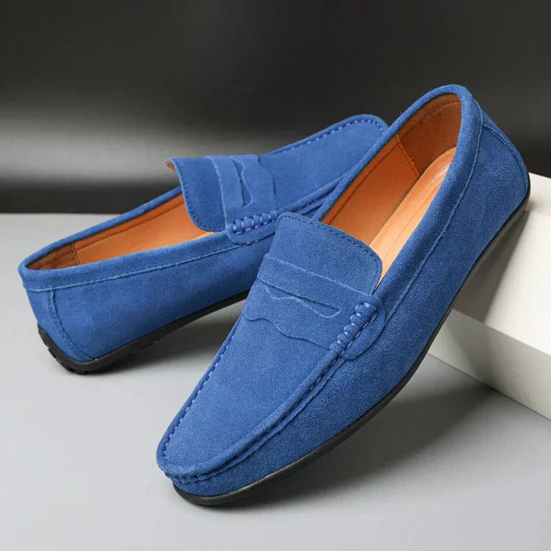 Men's Casual Suede Loafers, Flexible – Aquamarine