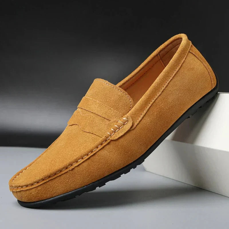 Men's Casual Suede Loafers, Flexible – Brown