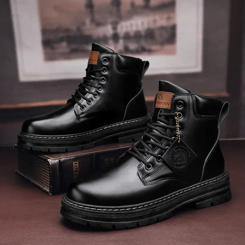 Men's Classic Lace-Up Shoes, Elegant – Black