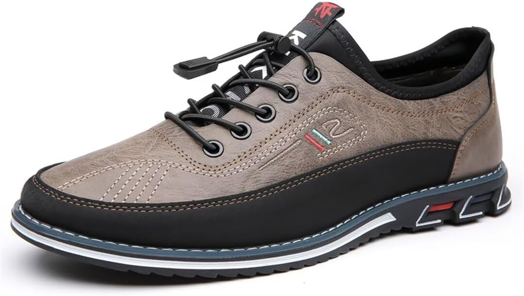 Men's Classic Leather Shoes, Breathable – Khaki