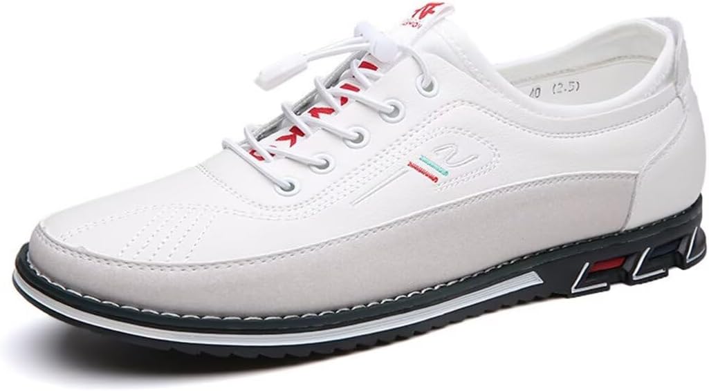 Men's Classic Leather Shoes, Breathable – White