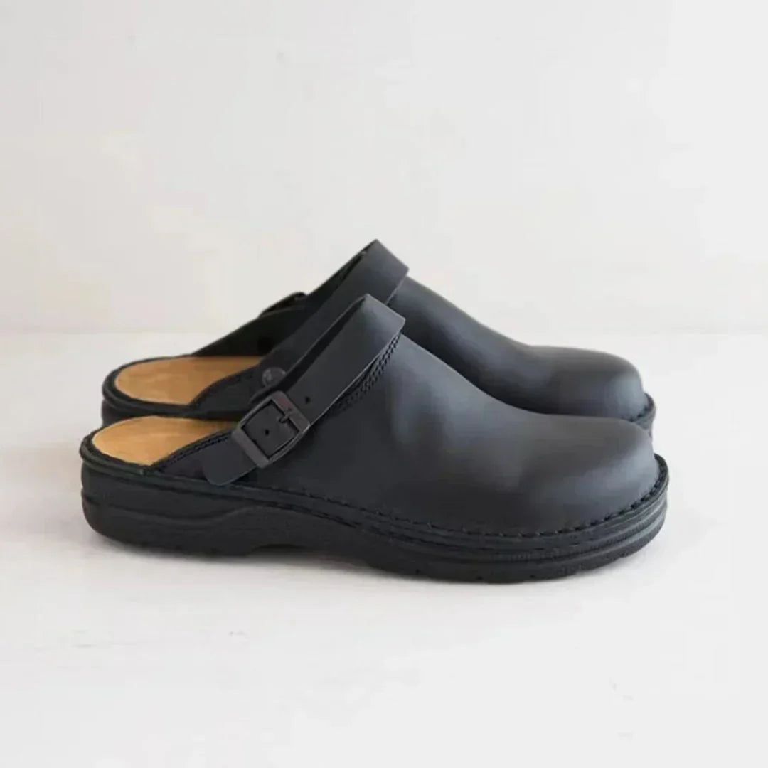 Men's Elegant Slippers with Non-Slip Sole – Black