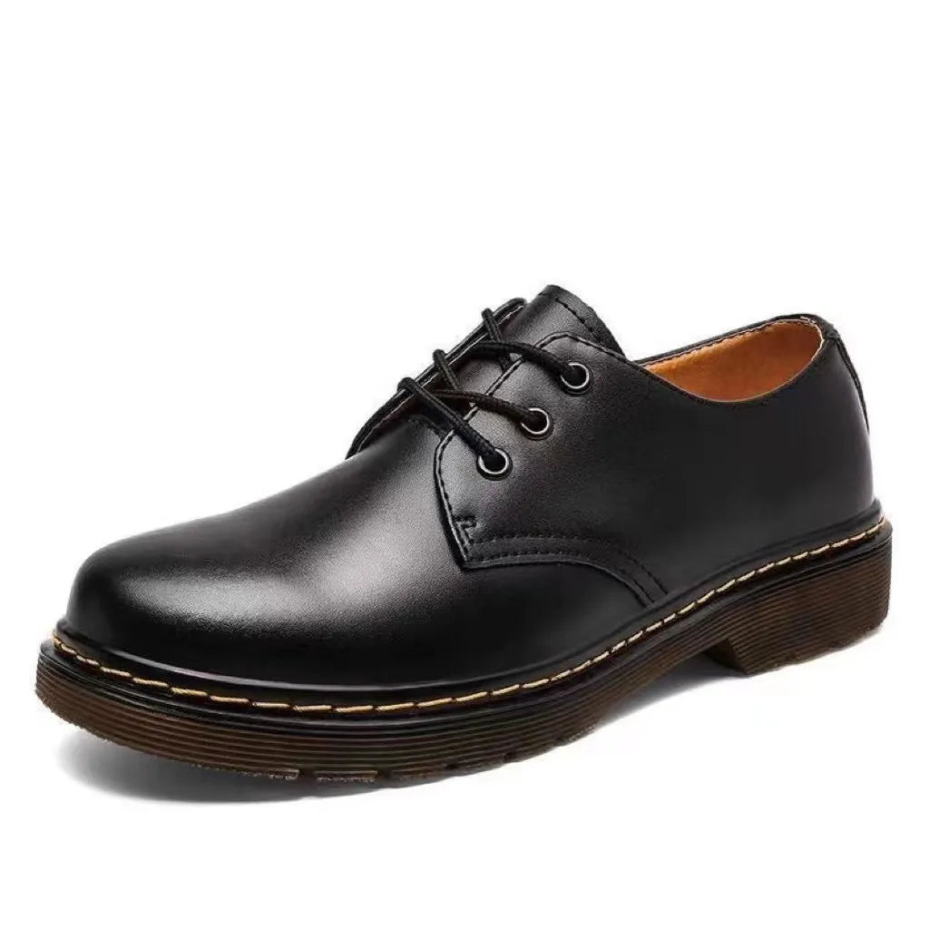Men's Fashionable Leather Ankle Boots in Urban Style – Black
