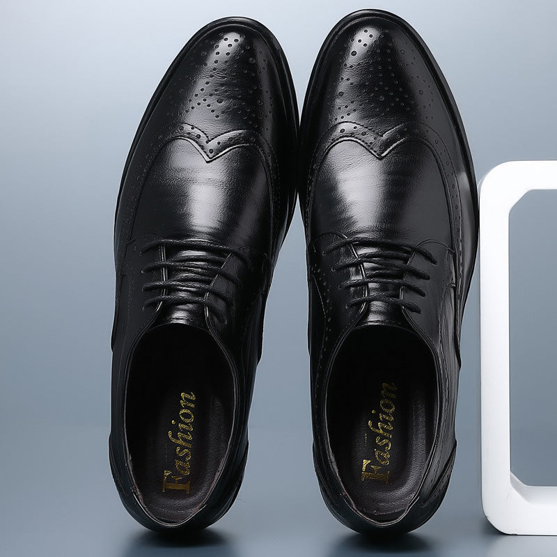 Men's Hand-Stitched Leather Formal Shoes – Black