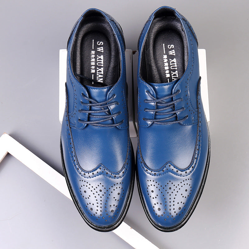 Men's Hand-Stitched Leather Formal Shoes – Blue