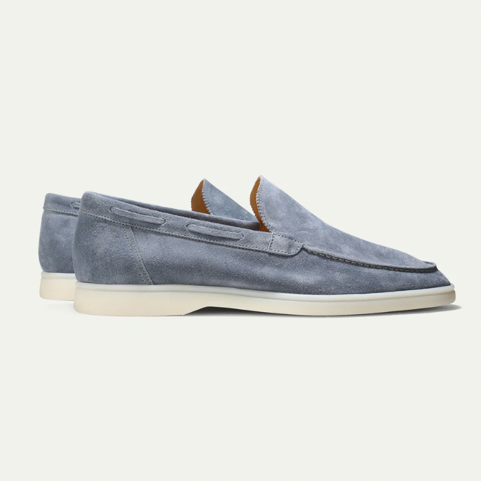 Men's Handcrafted Suede Loafers – Blue