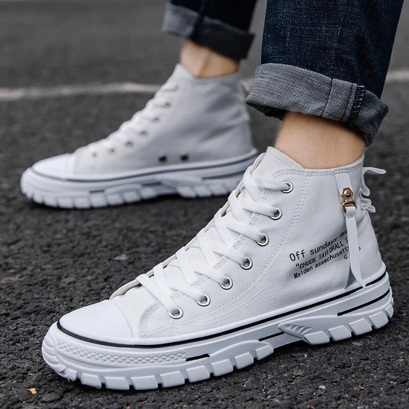 Men's High-Top Sneakers with Vulcanized Sole