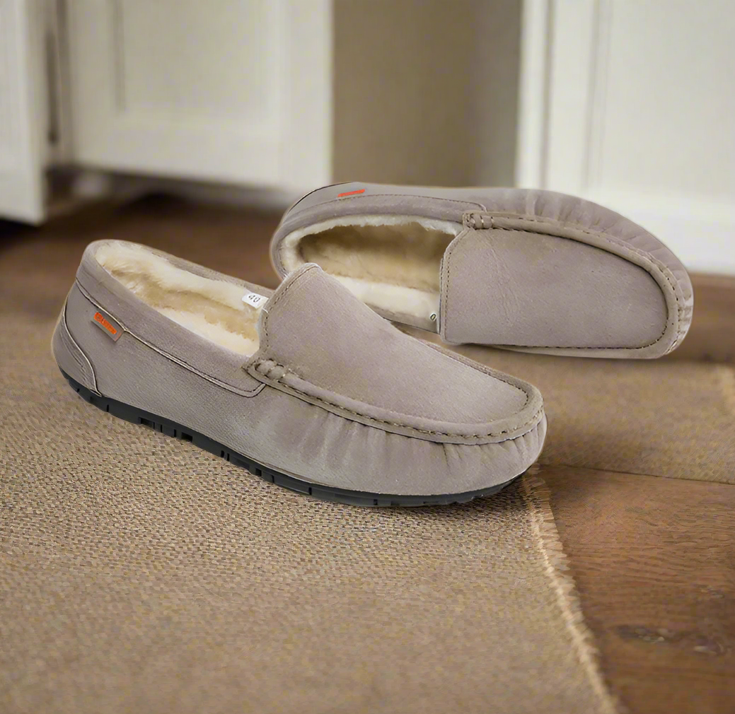 Men's Insulated Indoor Loafers with Non-Slip Sole