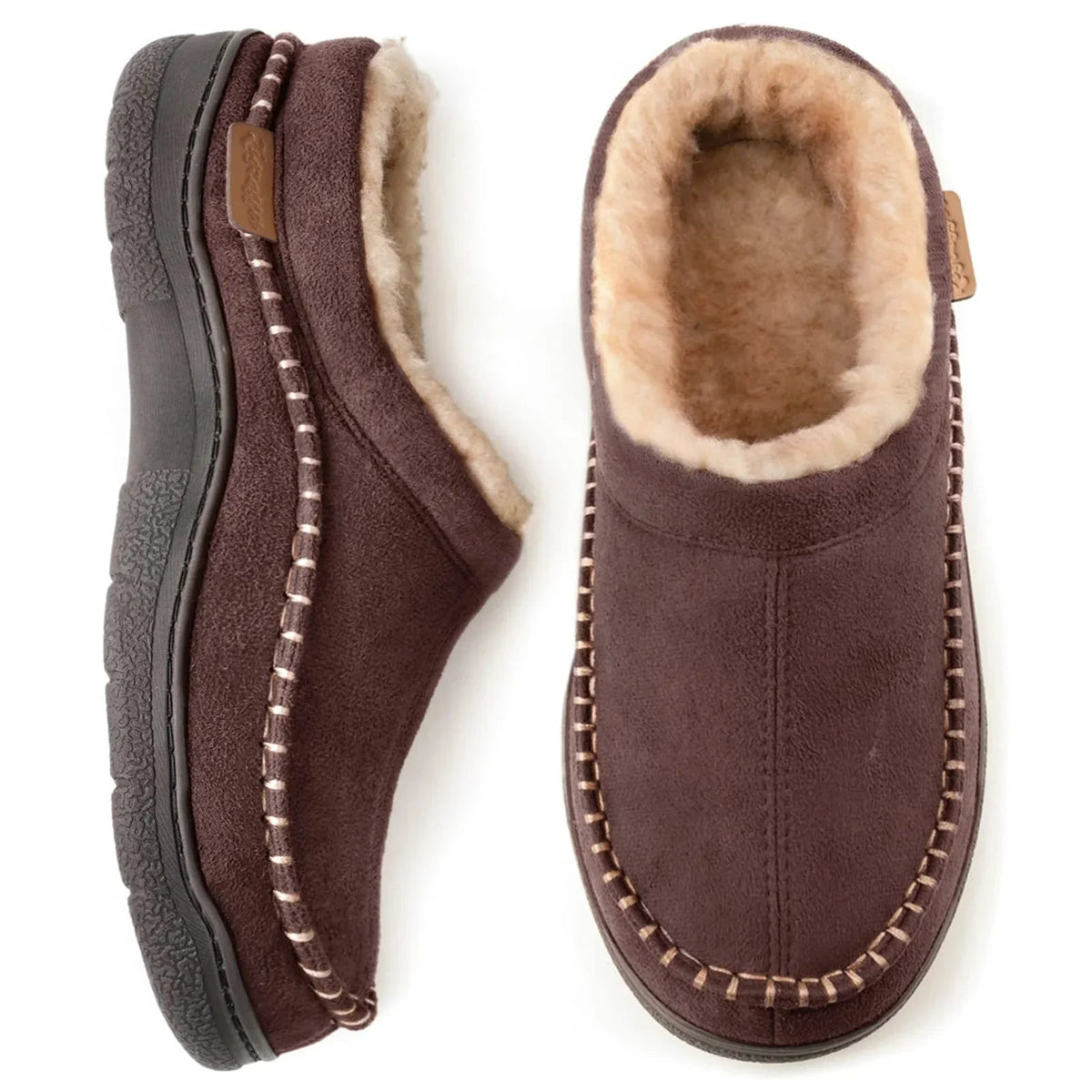 Men's Insulated Loafers with Thick Lining – Brown