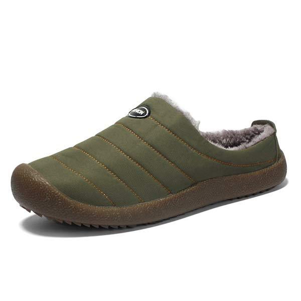 Men's Insulated Slippers with Soft Lining – Green