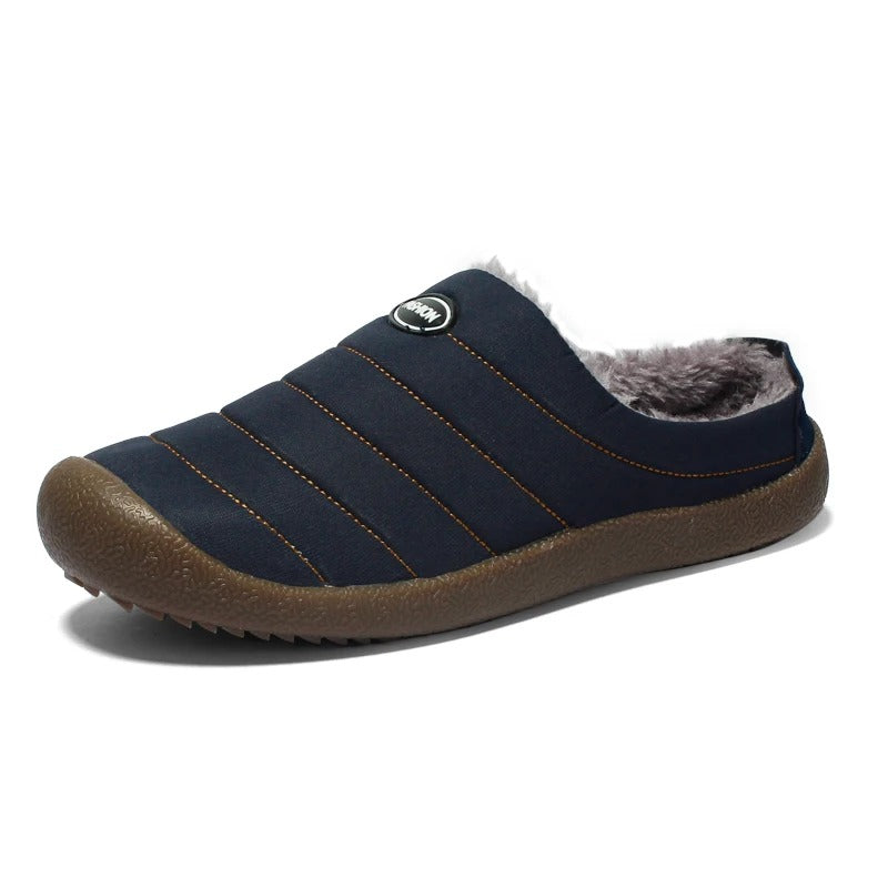Men's Insulated Slippers with Soft Lining – Blue