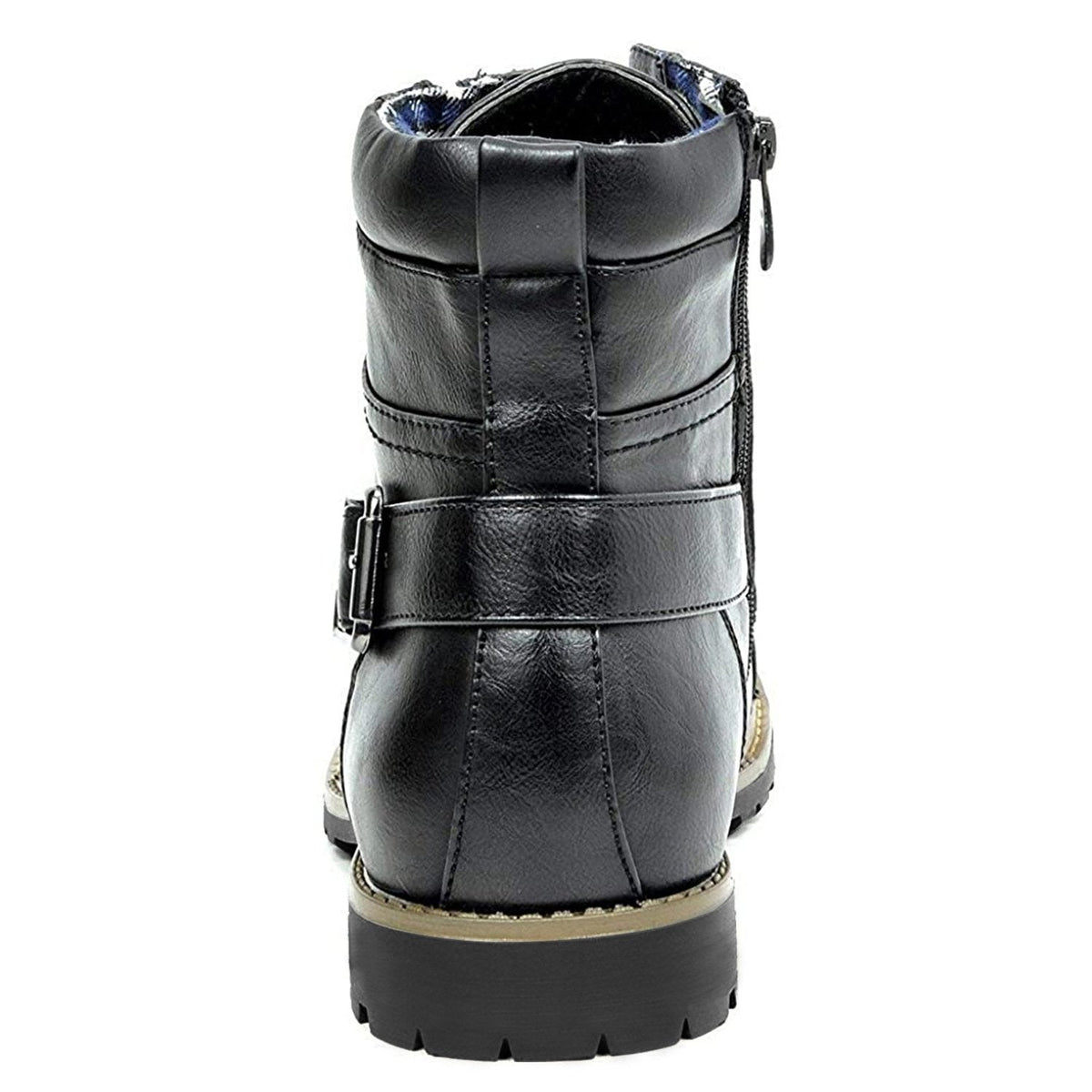 Men's Leather Biker Ankle Boots, Durable – Black