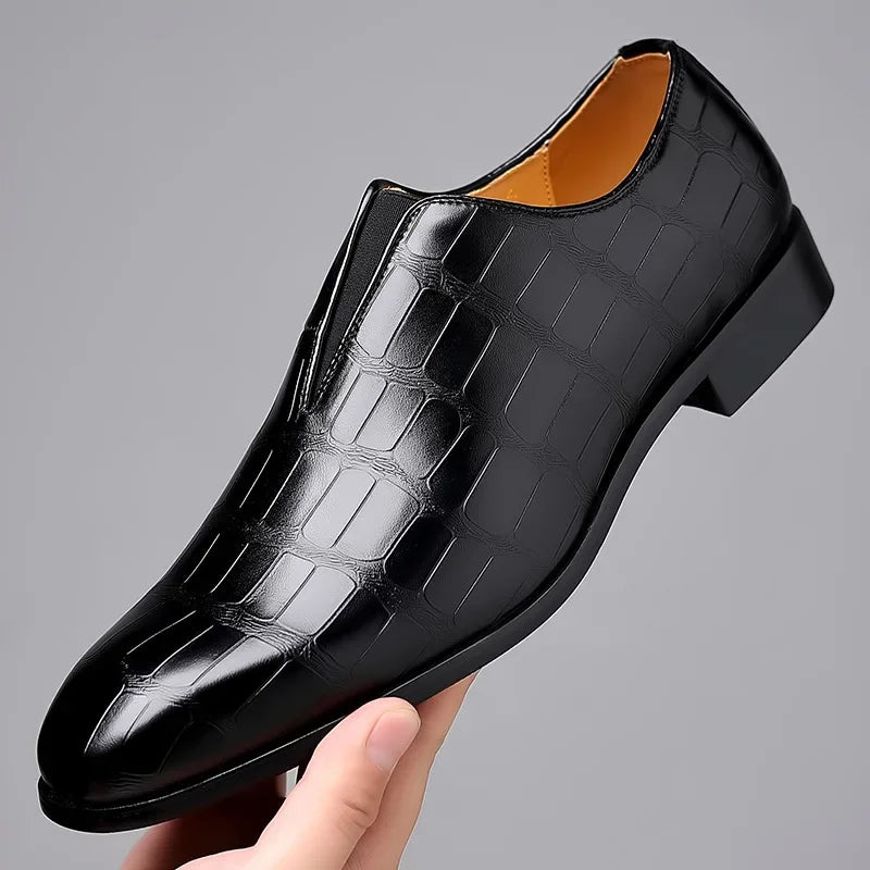Men's Leather Business Shoes, Elegant – Black