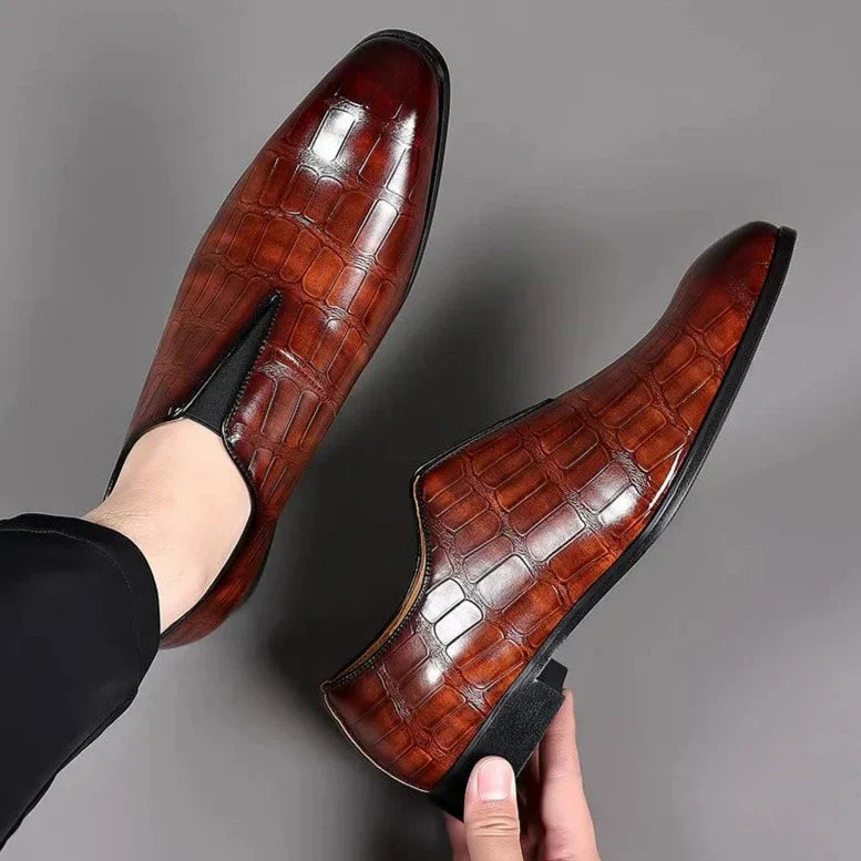 Men's Leather Business Shoes, Elegant – Blue