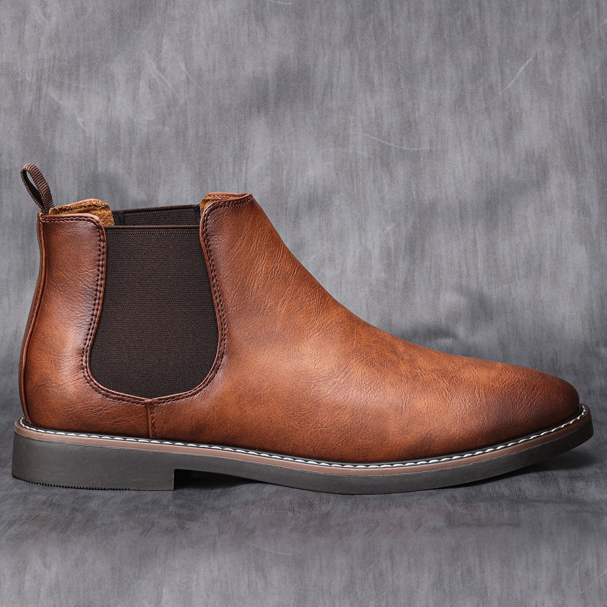 Men's Leather Chelsea Boots, Smooth – Brown