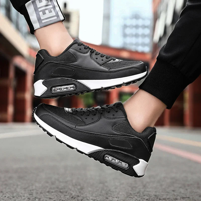 Men's Leather Chunky-Sole Sneakers