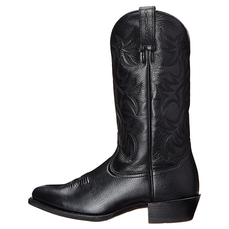 Men's Leather Cowboy Boots with Pointed Toe