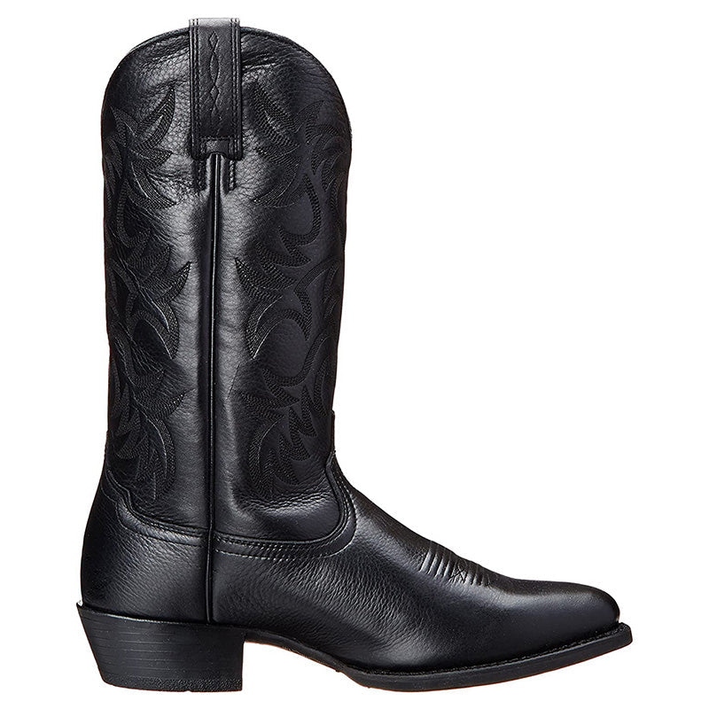 Men's Leather Cowboy Boots with Pointed Toe