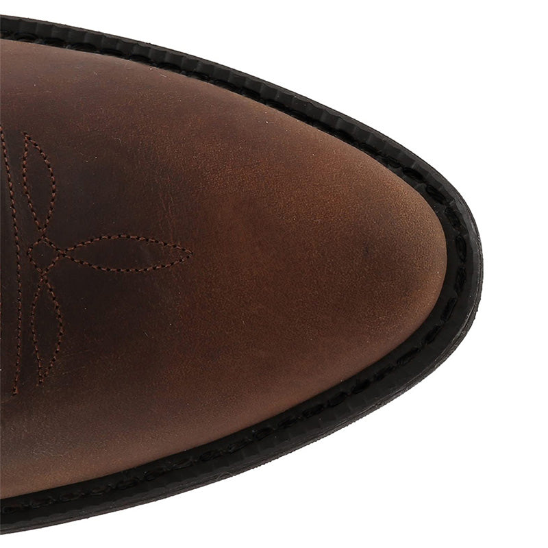 Men's Leather Cowboy Boots with Pointed Toe