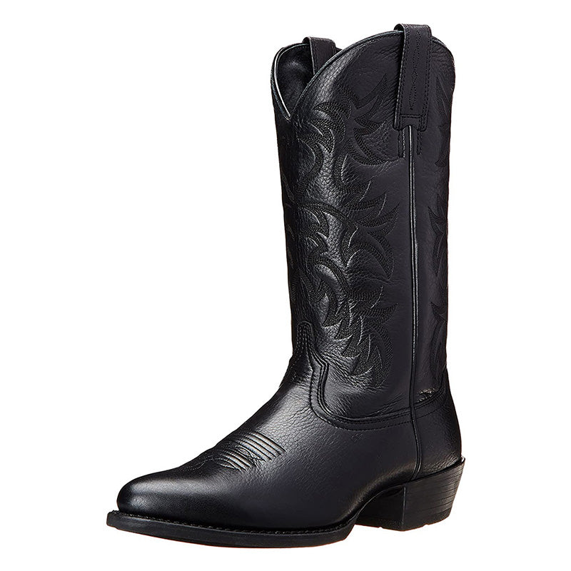 Men's Leather Cowboy Boots with Pointed Toe