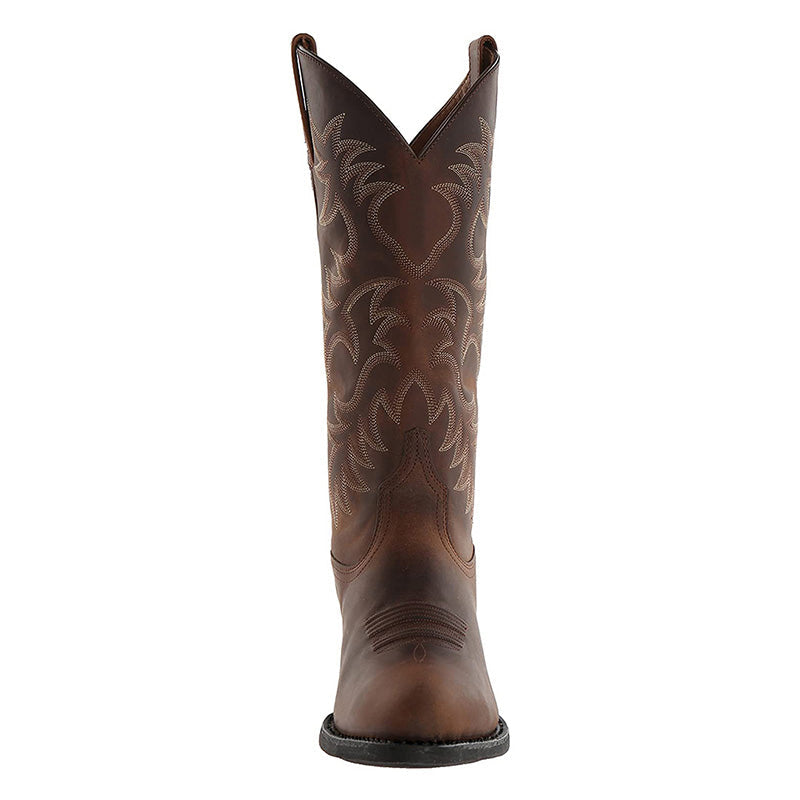 Men's Leather Cowboy Boots with Pointed Toe