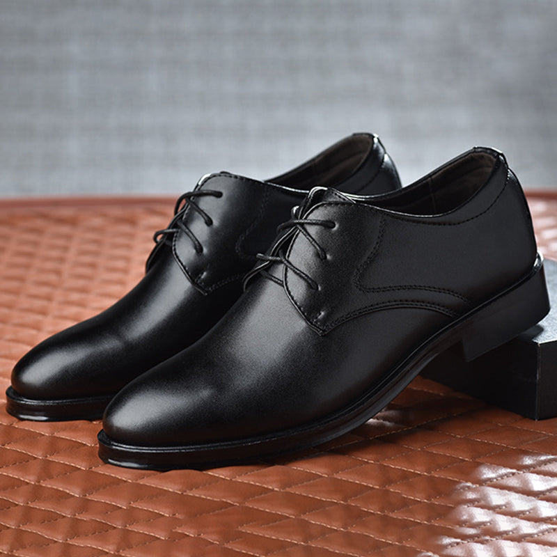 Men's Leather Lace-Up Shoes, Elegant
