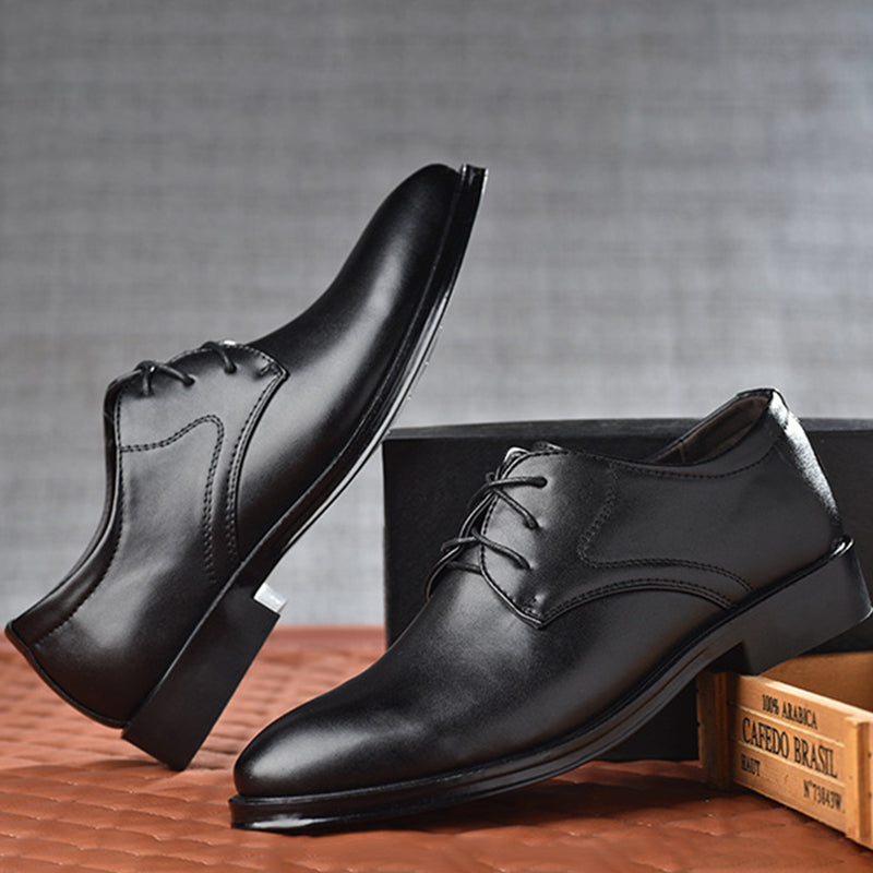 Men's Leather Lace-Up Shoes, Elegant