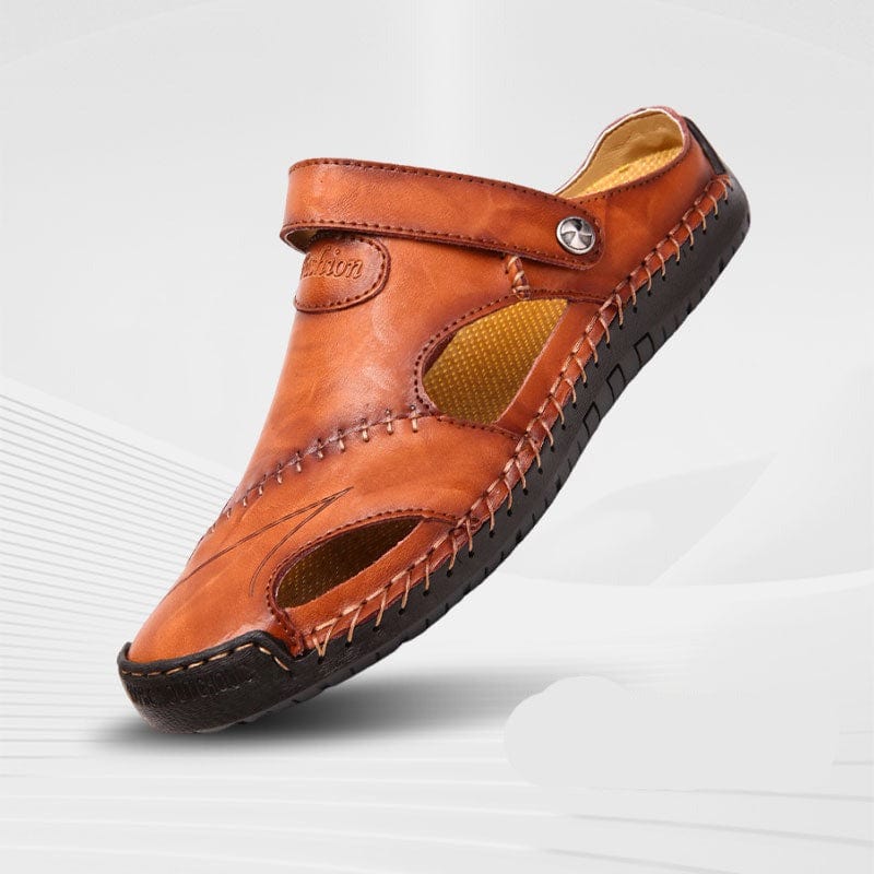 Men's Leather Sandals in Roman Style – Black