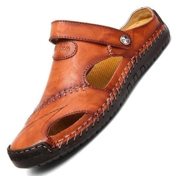 Men's Leather Sandals in Roman Style
