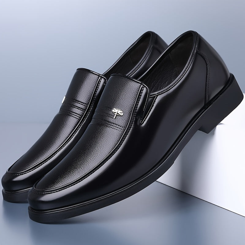 Men's Leather Slip-On Loafers, Breathable – Black
