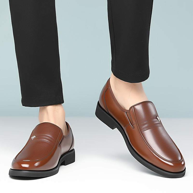 Men's Leather Slip-On Loafers, Breathable – Black