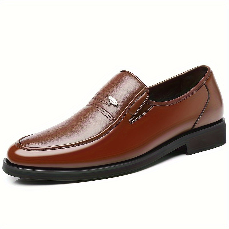 Men's Leather Slip-On Loafers, Breathable – Black