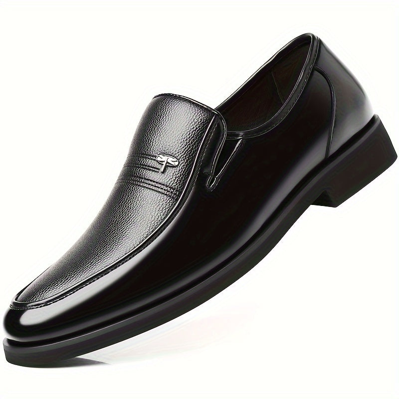 Men's Leather Slip-On Loafers, Breathable – Black