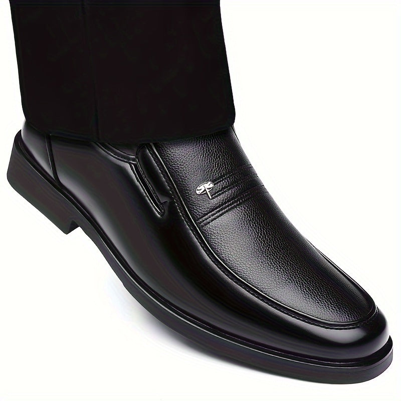 Men's Leather Slip-On Loafers, Breathable – Black