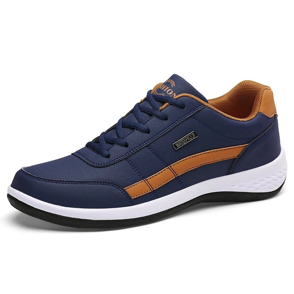 Men's Supportive Leather Sneakers – Blue