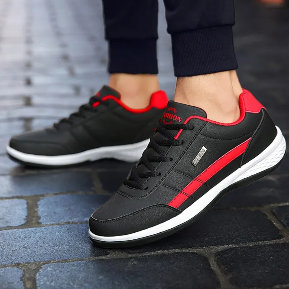 Men's Supportive Leather Sneakers – Blue