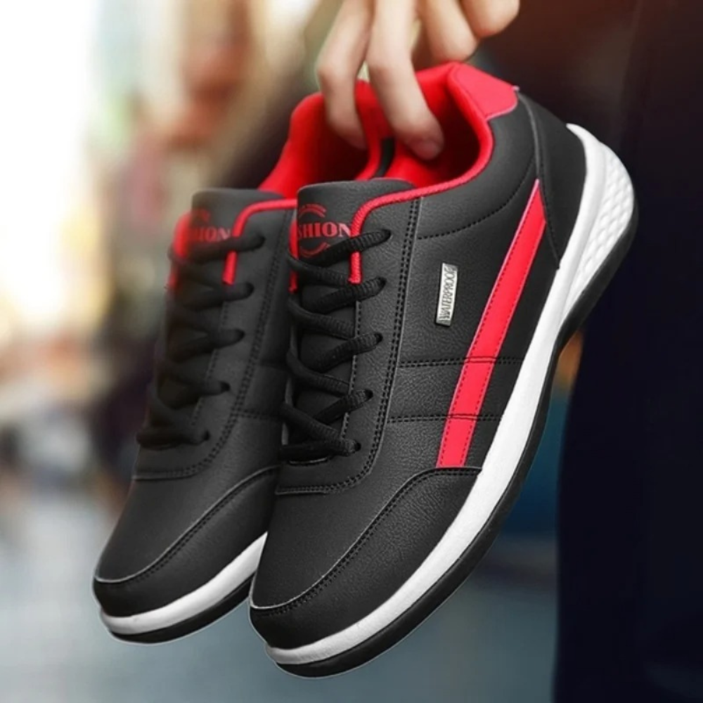 Men's Supportive Leather Sneakers – Blue
