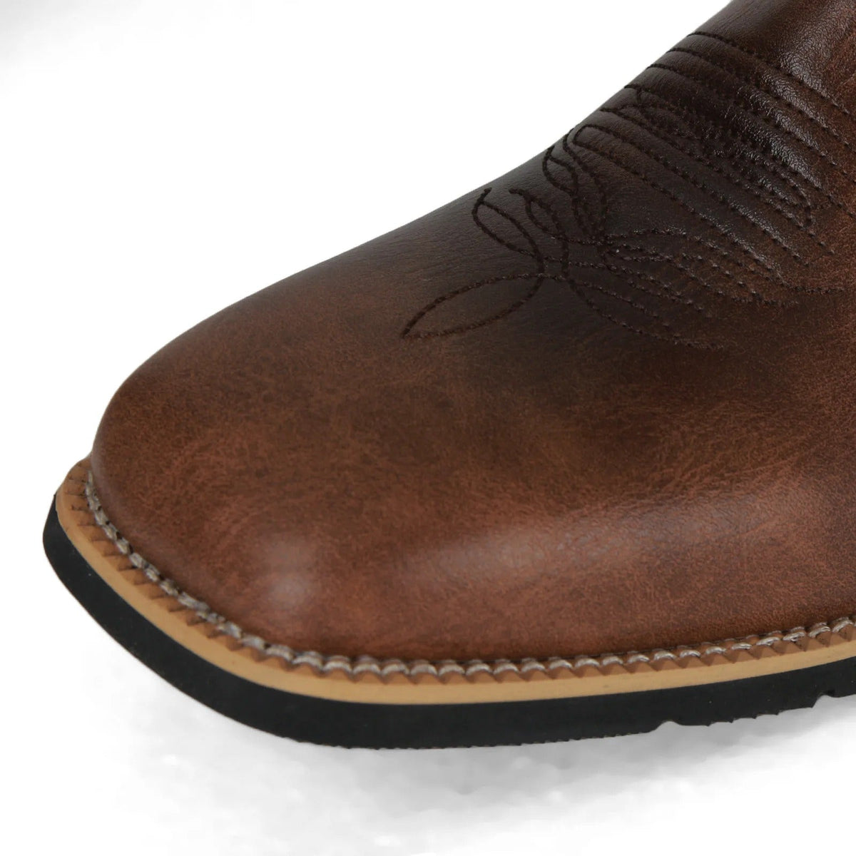 Men's Leather Western-Style Cowboy Boots – Brown