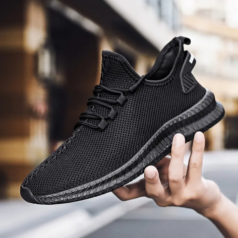 Men's Lightweight Supportive Mesh Shoes – Black
