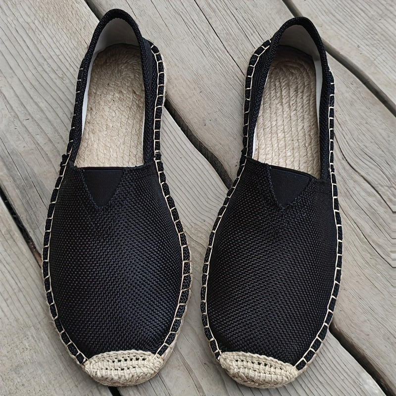 Men's Lightweight Slip-On Espadrilles for Summer – Black
